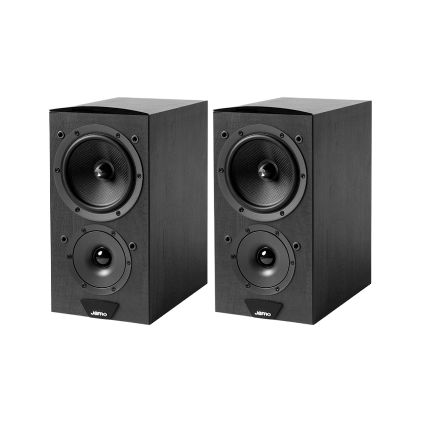 Jamo C603 MKII Bookshelf Speaker in black ash in angle view