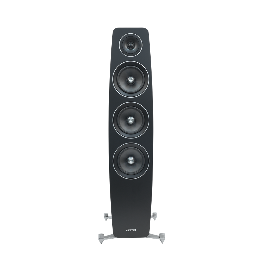 Jamo C119 Floor Standing Speaker in high gloss black in front view