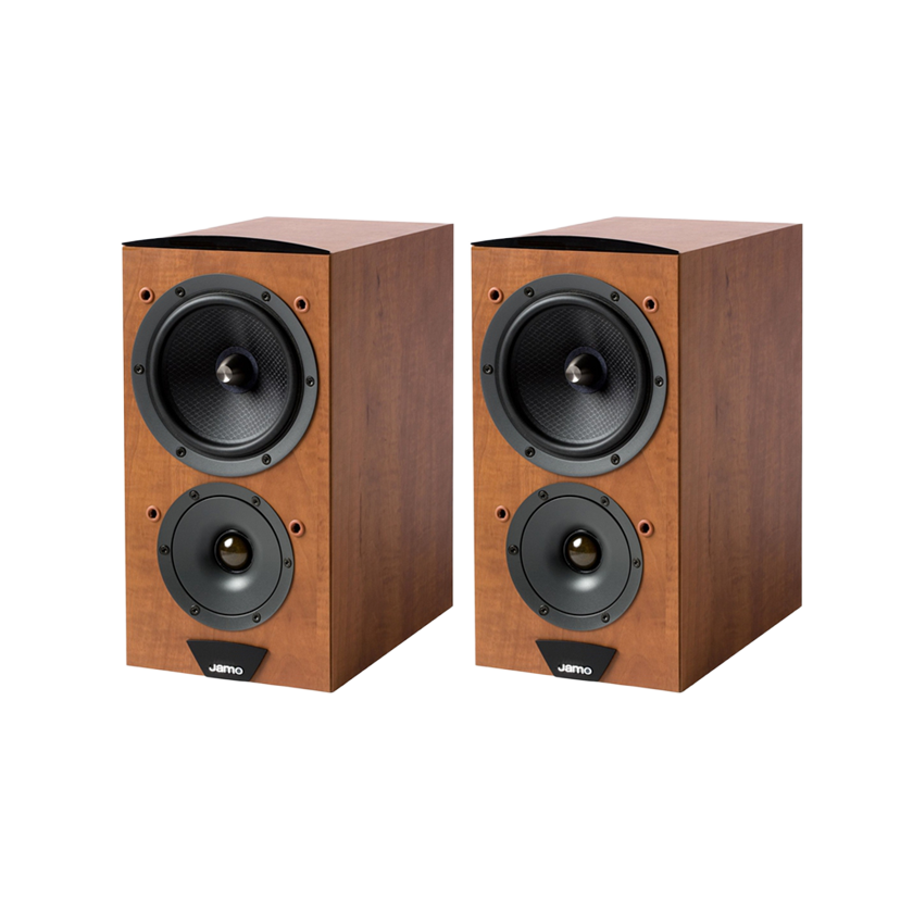 Jamo C603 MKII Bookshelf Speaker in dark apple in angle view