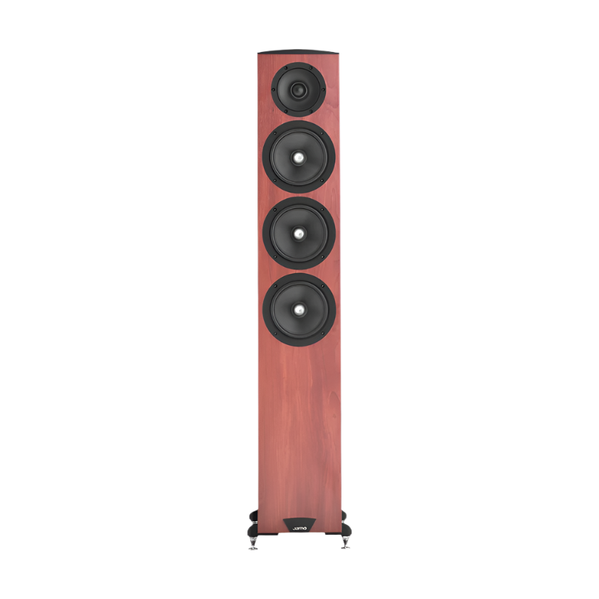 Jamo C607 MK II Floor Standing Speaker in dark apple in front view  