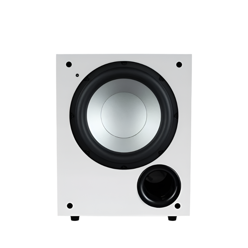 Jamo C910 SUB in matte white in front view  