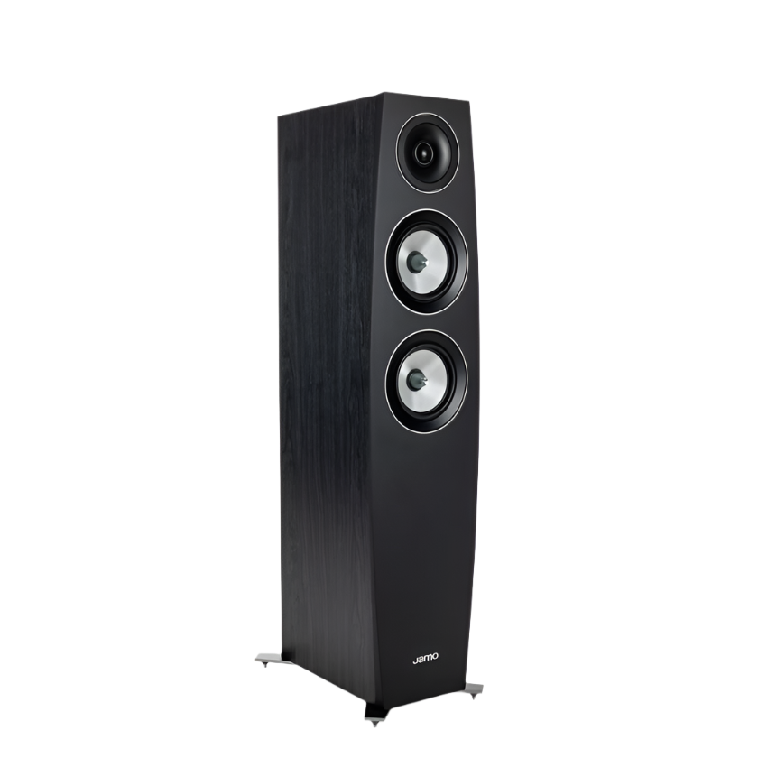 Jamo C95 II Floor Standing Speaker in black ash in angle view