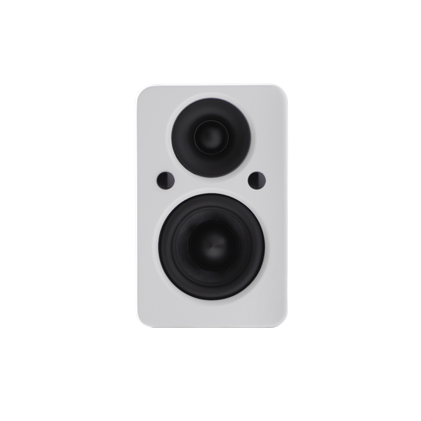 Jamo mini MKII Active Bookshelf Speaker in matte white in front view